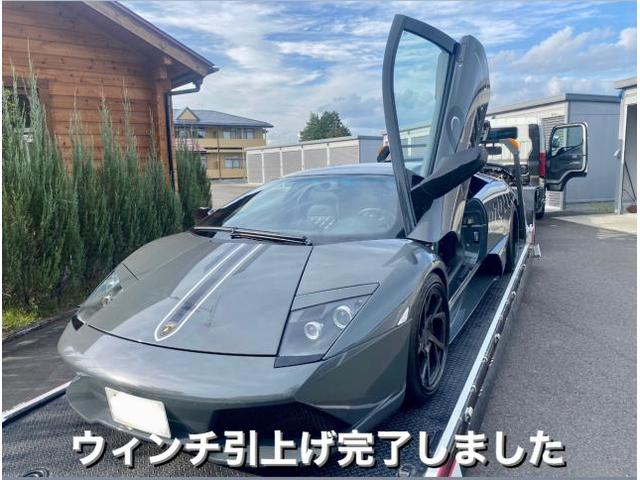 Lamborghiniランボルギーニ ムルシェラゴ 保険対応不動車ロードアシスト 福島県白河郡矢吹引取作業。ランボルギーニ フェラーリ ポルシェ スパーカー等 不動車 引取作業はお任せください。栃木県カワマタ商会グループ(株)Kレボ