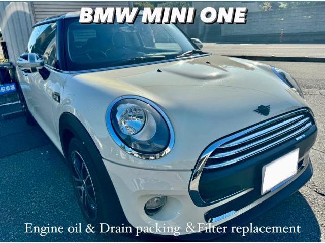 BMW MINI BMWミニ エンジンオイル＆ドレンパッキン＆フィルター交換。栃木県小山市W様ご依頼ありがとうございます。BMWミニ車検整備修理板金塗装故障テスター診断販売買取 栃木県小山市カワマタ商会グループ(株)Kレボリューション