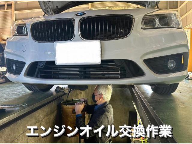 BMW 218d ディーゼルエンジンオイルDL1 5w-30・フィルター交換作業。栃木県小山市E様ご依頼ありがとうございます。BMW車検整備修理板金塗装故障テスター診断販売買取 栃木県小山市カワマタ商会グループ(株)Kレボリューション