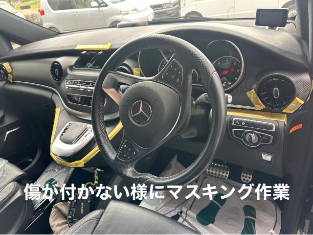Mercedes-Benz TVキャンセラー取付 メルセデスベンツ V220d。茨城県日立市T様ご依頼ありがとうございます。ベンツ 車検整備修理板金塗装故障テスター診断販売買取 栃木県小山市カワマタ商会グループ(株)Kレボリューション