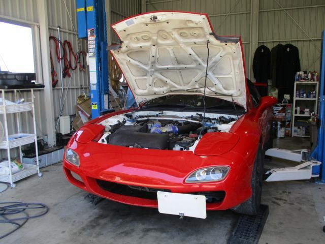 FD3S　RX-7　HKSオイルクーラー持込取付作業。