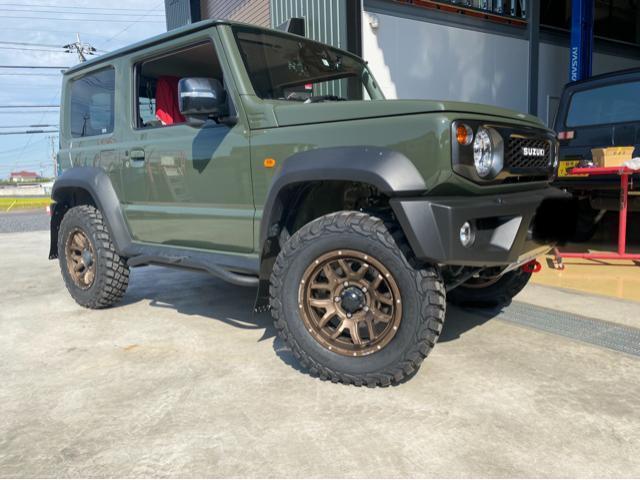 ジムニーシエラ　JB74 リフトアップ　バンパー交換　エーミング　マフラー交換　邑楽　大泉　太田　館林　羽生　行田　熊谷