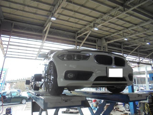 BMW　１シリーズ　118i  ダウンサス取り付け　サスペンション・足回りパーツ取付　アライメント調整　宇都宮　日光