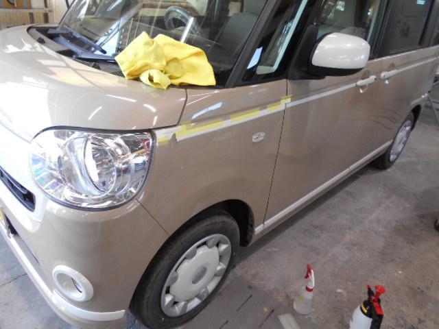 ダイハツ　キャンバス　 鈑金塗装　［その7］　鈑金塗装　前橋市　群馬県　車の事なら高見沢モータース　板金　塗装　車検　整備　車両販売