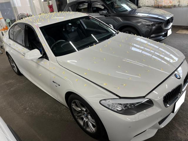 入庫相談可能　BMW　5シリーズ　デントリペア　国産車　輸入車　雹災　前橋　玉村　伊勢崎　高崎　藤岡　群馬　栃木　佐野　鹿沼　行田　羽生　加須　久喜　埼玉　北関東　関東