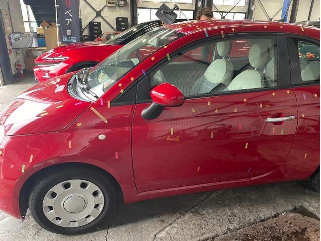 雹　キズ・へこみ直し入庫相談可能　フィアット　500C　デントリペア　絶賛作業中　　鈑金　国産車　輸入車　雹　前橋　玉村　伊勢崎　高崎　藤岡　群馬　兵庫　姫路　加古川　明石　神戸