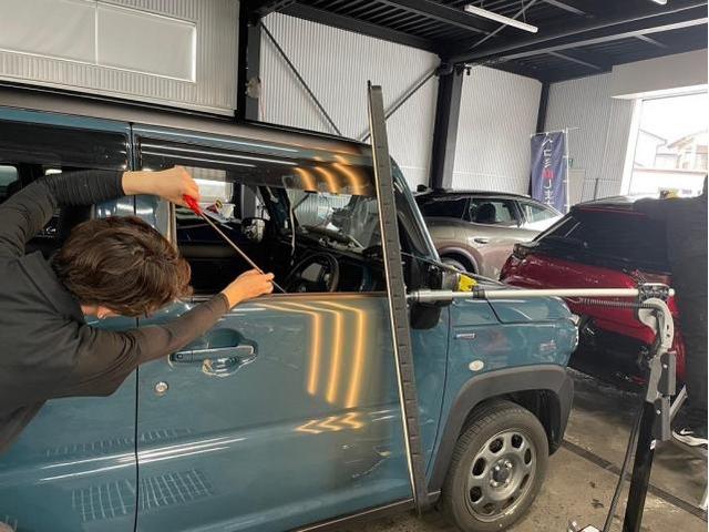 雹　キズ・へこみ直し入庫相談可能　スズキ　ハスラー　デントリペア　絶賛作業中　　鈑金　国産車　輸入車　雹　前橋　玉村　伊勢崎　高崎　藤岡　群馬　兵庫　姫路　加古川　明石　神戸