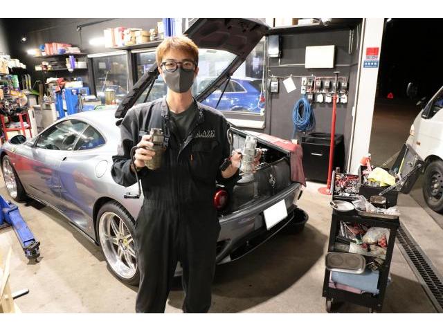 FERRARI　F360モデナ　持ち込み　F1マチック　ポンプ　モーター　交換　群馬県　高崎市　株式会社BLAZE
