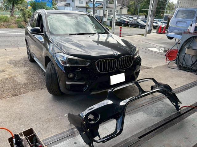 BMW　X1　フロントバンパー　交換　事故　鈑金　修理　保険　過失割合　群馬　高崎