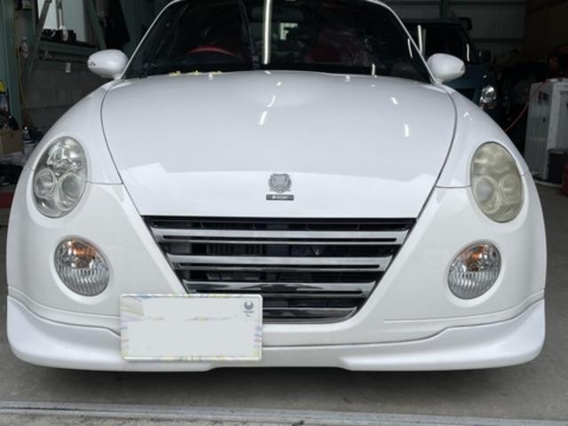 【「車の鏡面磨き＆ポリマーコーティング施工」ダイハツ　コペン（L880K）ホワイト】～栃木県宇都宮市・鹿沼市ガレージ　シースワロー～