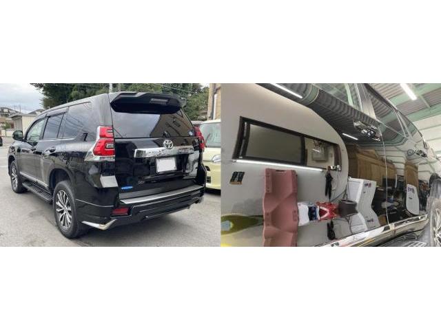 【作業メニュー：「車の鏡面磨き・内装クリーニング」ランドクルーザープラド（TRJ150W）ブラック】～栃木県宇都宮市・鹿沼市ガレージ　シースワロー～