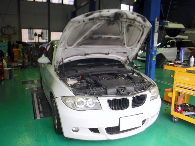 BMW　118i　E87　エンジン異音修理　ファンベルト一式交換　松戸市