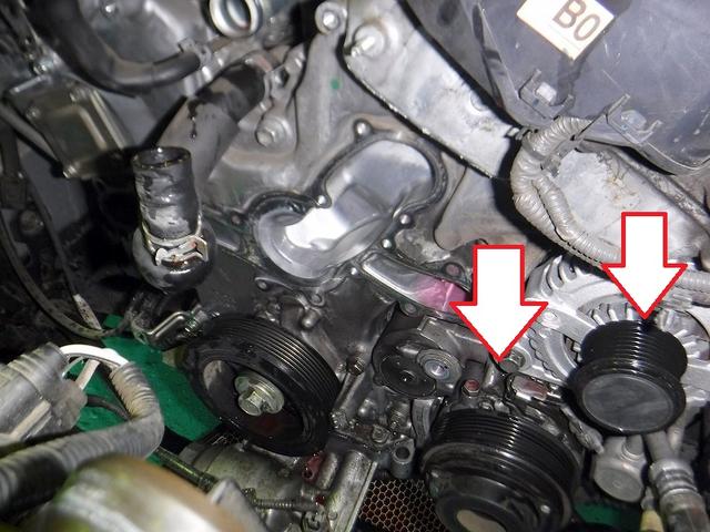 レクサス　GS350　エンジン異音修理　ウォーターポンプ交換　松戸市