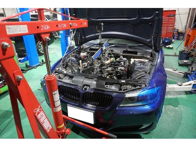 BMW　320i　E91　エンジン異音チェックランプ点灯修理　中古エンジン乗換え　松戸市