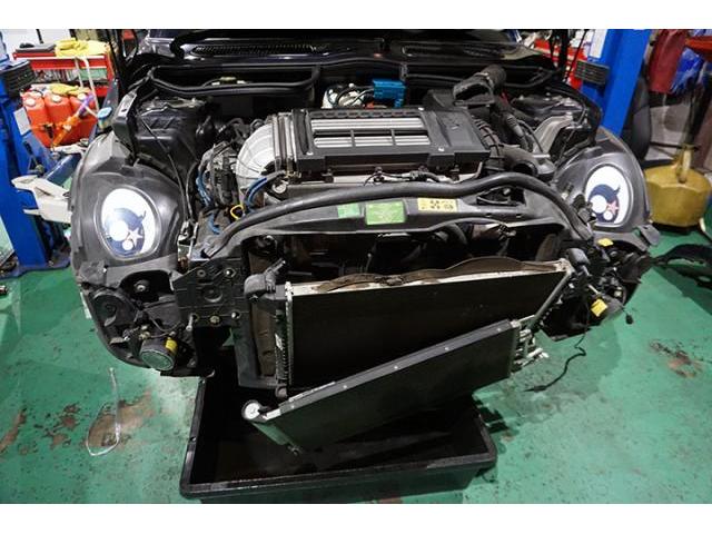 BMW MINIクーパーS R53　冷却水漏れ修理 電動ファン・エキスパンションタンク交換