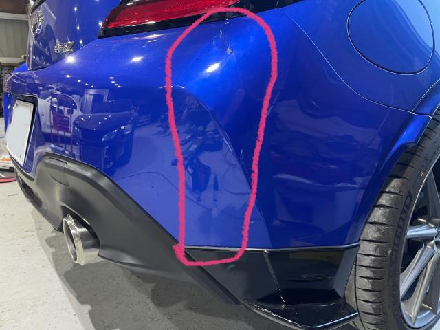 スバル BRZ 板金塗装 リアバンパー 神奈川 横浜市 泉区 戸塚区 和泉町 カスタム 修理 整備 鈑金 レンタカー