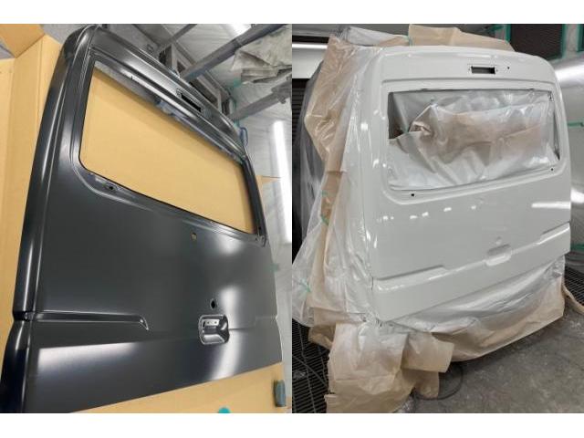 【日産　クリッパーバン】【リアバンパー，リアゲートのヘコミ，キズ修理　部品交換＆鈑金塗装】