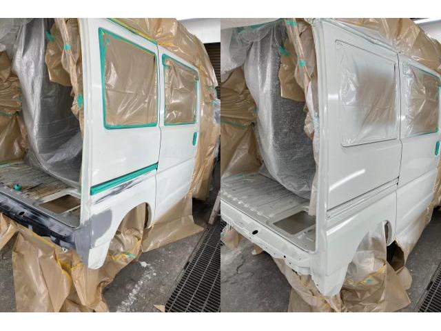 【日産　クリッパーバン】【リアバンパー，リアゲートのヘコミ，キズ修理　部品交換＆鈑金塗装】