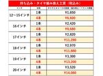 タイヤ交換工賃１本５５０円～になります。