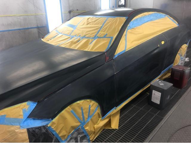 E350クーペ塗装　ベンツ塗装　輸入車格安さいたま市岩槻区鈑金安い