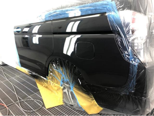 ステップワゴン板金　RK5側面修理板金塗装　ステップワゴンへこみ修理格安さいたま市岩槻区自動車鈑金塗装安い