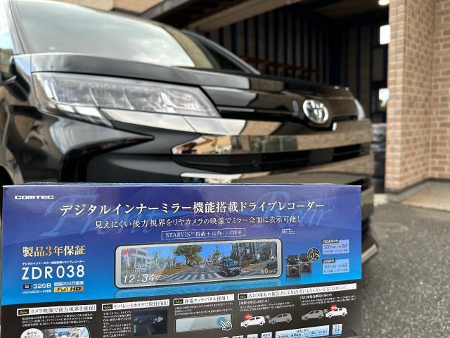トヨタnoah ノア　ドライブレコーダー取付　デジタルインナーミラー取付　コムテックZDR038 野田市
