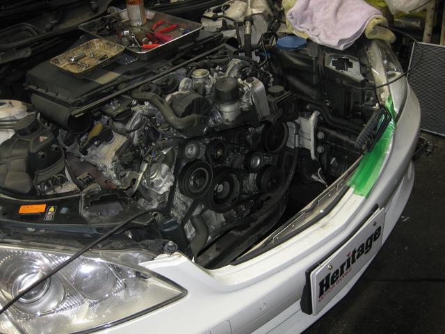 2007年式　ベンツ　S550　W221　LLC漏れ修理　ラジエター交換　　修理　川崎市宮前区　神奈川県　　故障　外車　輸入車