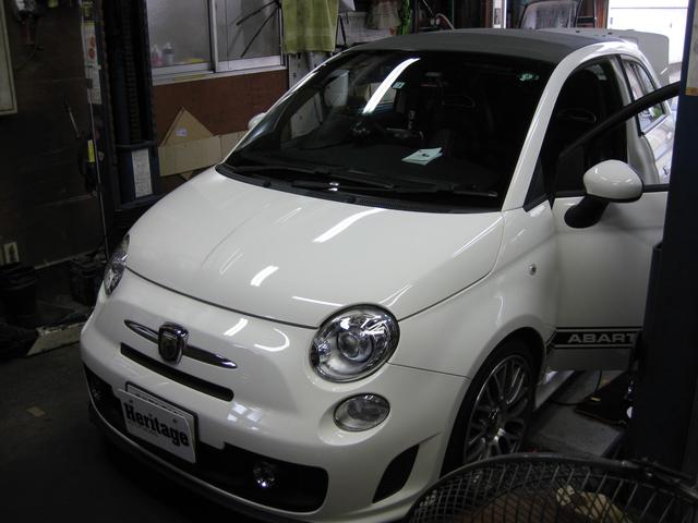 2012y 　FIAT　アバルト500Ｃ　ドラレコ　インダッシュナビ　持ち込み取り付け　川崎市宮前区　輸入車　外車　持ち込み　パーツ　