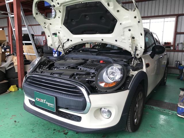 ＢＭＷ　ＭＩＮＩ　Ｆ５５　ミニOne　エンジン始動不能修理　スターターモーター　クランクシャフトセンサー　交換　埼玉　春日部　輸入車　専門店　ＤＢＡ-ＸＳ１２　Ｂ３８Ａ１２Ａ