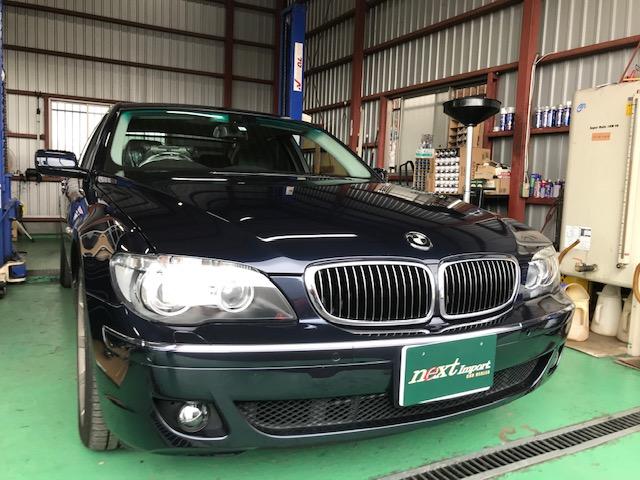 ＢＭＷ　Ｅ６５　７４０ｉ　チェックランプ点灯修理　ステアリング舵角センサー交換　埼玉　春日部　輸入車　専門店　７シリーズ　Ｎ６２Ｂ４０Ａ