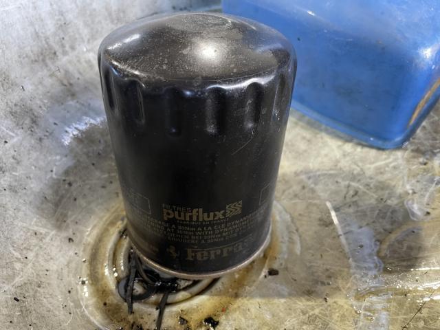 フェラーリ　F348　エンジンオイル、オイルエレメント交換