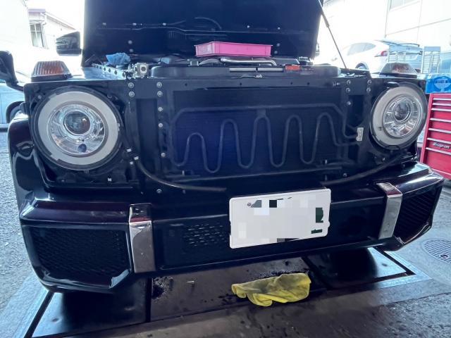 メルセデスベンツ W463 G63 AMG エクスクルーシブパッケージ サーモスタット交換 Oリング交換 サーモスタット交換 ラジエーターホース交換 ラジエーターサブタンク交換