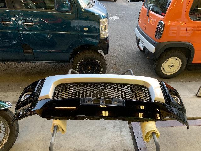 三菱 CV1W デリカ D5 フロントバンパープロテクター取り付け 三菱 CV1W デリカ D5 フロントバンパープロテクター取り付け