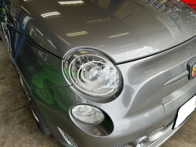 アバルト 595 フロントフェンダー ヘッドライト交換 東京都町田市