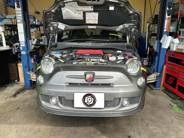 アバルト 595 フロントフェンダー ヘッドライト交換 東京都町田市