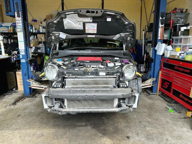 アバルト 595 フロントフェンダー ヘッドライト交換 東京都町田市