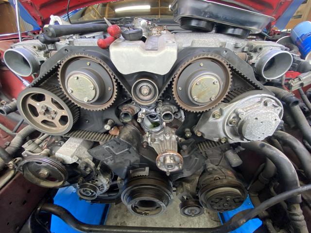 日産　フェアレディZ　タイミングベルト　ウォーターポンプ　タイミングテンショナー　冷却水交換　横須賀　三浦　葉山　逗子　鎌倉　湘南　エヌオートサービス　須軽谷店　part1