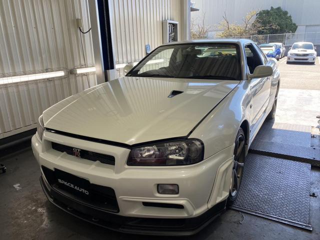 日産　スカイラインGT-R　R34　パワーステアリングポンプ取替