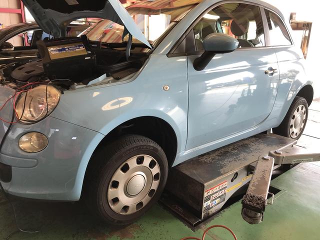 フィアット500　エンジン停止　バッテリー　オルタネーター