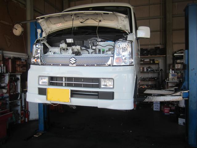エブリイワゴン　車検整備　ブレーキパッド　プラグ　リンク交換　(有)トータルカーサービス