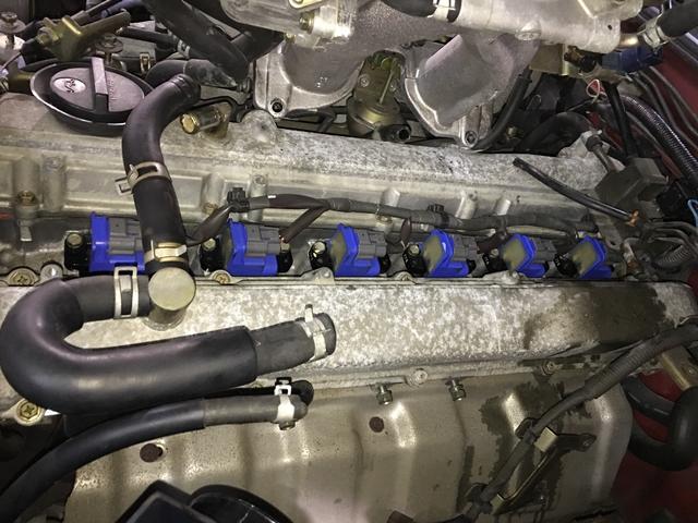 スカイラインに車高調＆イグニッションコイルの取り付けをしました。