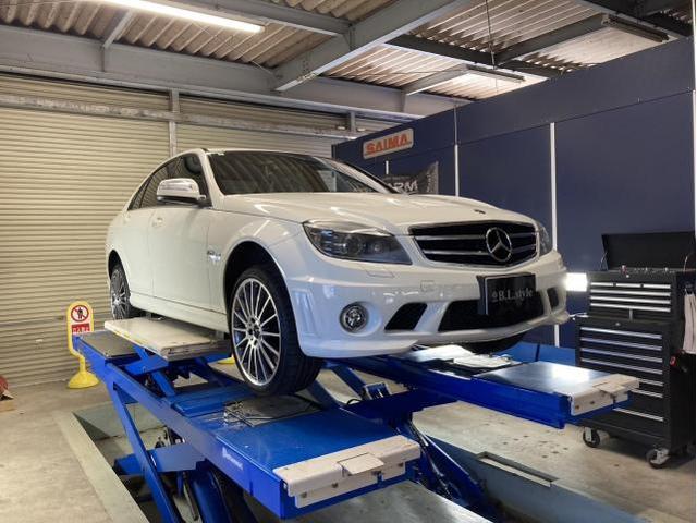 メルセデス ベンツ C63 AMG タイヤバランス取り・3Dアライメント　静岡県 富士宮市