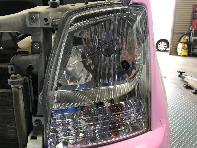 ワゴンR  ヘッドライト 磨きコーティング【奈良　香芝　オイル交換から車検　板金まで　事故対応ならカーセンターナカノまで！！】