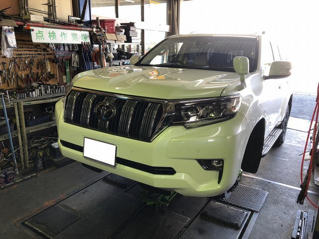  滋賀　プラド（150系）の持ち込みリフトアップサス取付