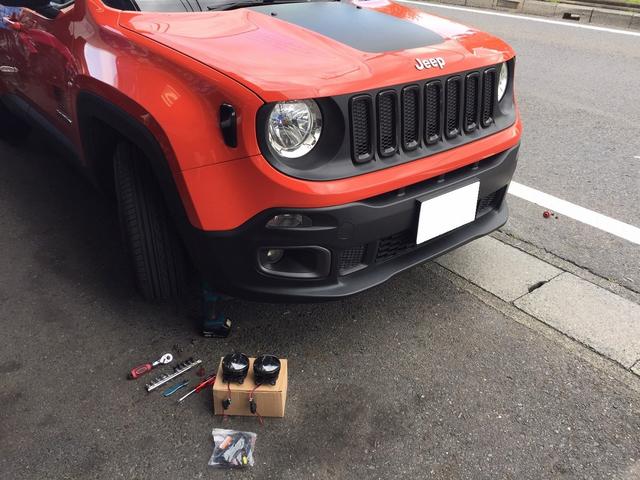 滋賀　Jeepの持ち込みLEDフォグランプ交換