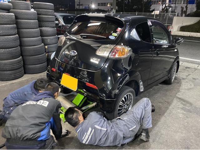 滋賀　スバル「Ｒ１」の持込マフラー交換＆溶接修理