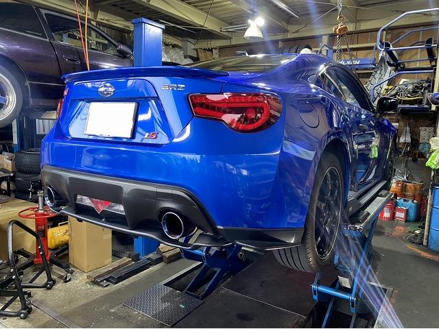 滋賀オートライフハノ　スバル「BRZ」のマフラー溶接修理