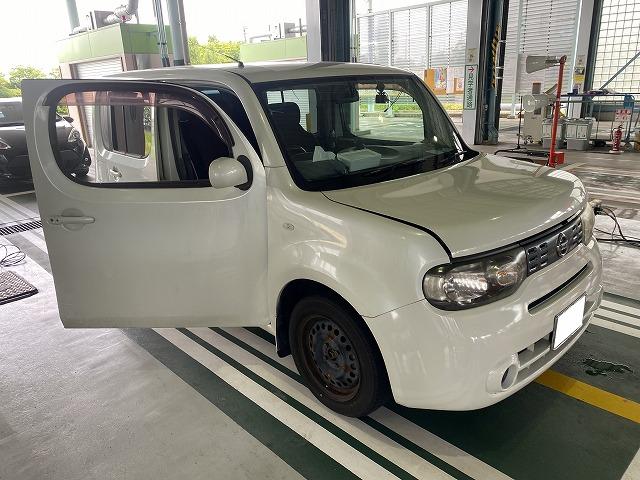 滋賀オートライフハノ　日産「キューブ」(Z12)の車検＆整備とオイル交換