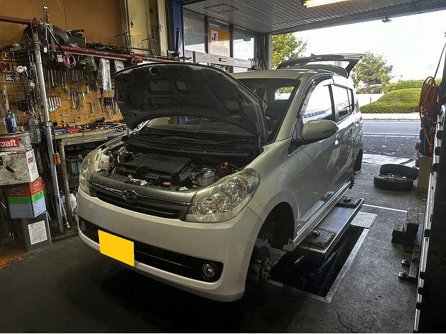 滋賀オートライフハノ ダイハツ「ミラ」(L275S)の車高調取り付け 滋賀オートライフハノ ダイハツ「ミラ」(L275S)の車高調取り付け