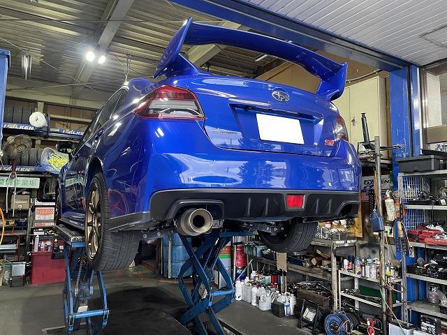 滋賀オートライフハノ　スバル「ＷＲＸ」(VAB)の持ち込みスタビブラケットリインホース取付＆スタビブッシュ交換